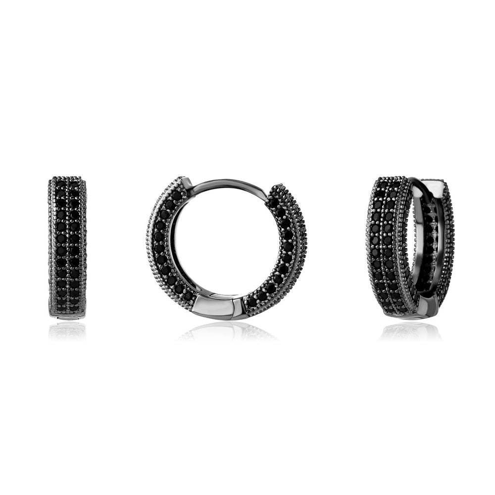 Boucles D'oreilles Hip Hop Pavées, Boucles D'oreilles Scintillantes, Bijoux De Personnalité Pour Hommes - votrecollierprenomfr