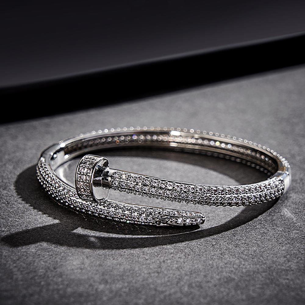 Bracelet Hip Hop Créatif À Ongles En Zircon Glacé Pour Hommes - votrecollierprenomfr