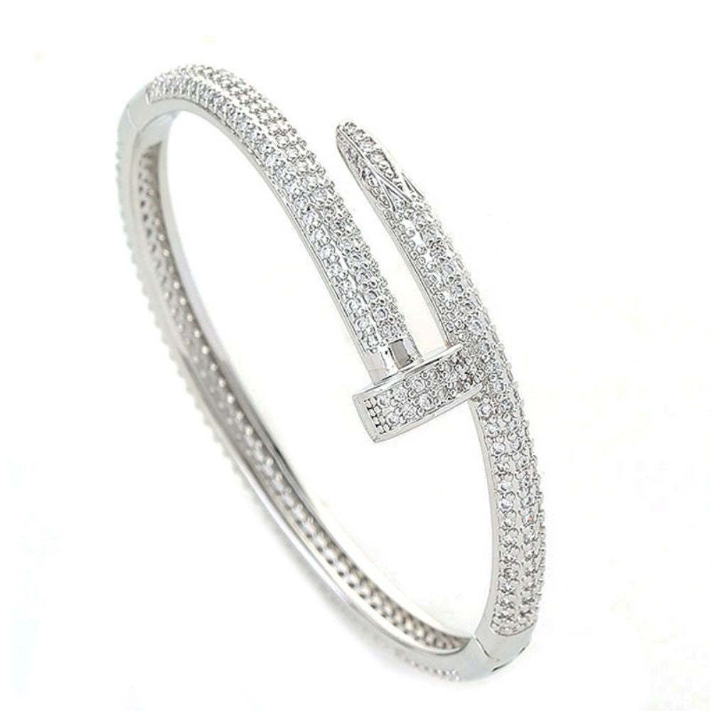 Bracelet Hip Hop Créatif À Ongles En Zircon Glacé Pour Hommes - votrecollierprenomfr