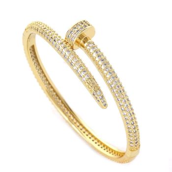 Bracelet Hip Hop Créatif À Ongles En Zircon Glacé Pour Hommes - votrecollierprenomfr