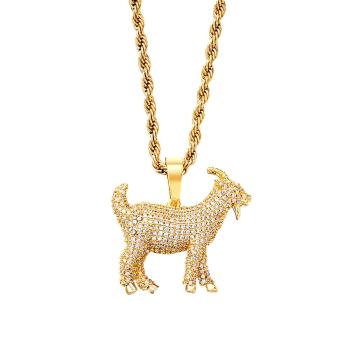 Collier Hip Hop Tendance En Chèvre Ziron, Collier Glacé, Bijoux Cadeaux Pour Hommes - votrecollierprenomfr