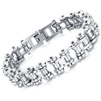 Bracelet De Vélo Hip Hop En Chaîne De Moto, Cadeaux En Argent Pour Hommes - votrecollierprenomfr