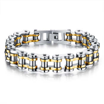 Mode Moto Chaîne Hip Hop Vélo Bracelet Argent Or Cadeaux Pour Hommes - votrecollierprenomfr