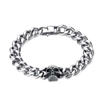 Bracelet Homme Tendance Chaîne Cubaine Crâne Hip Hop Cadeaux - votrecollierprenomfr