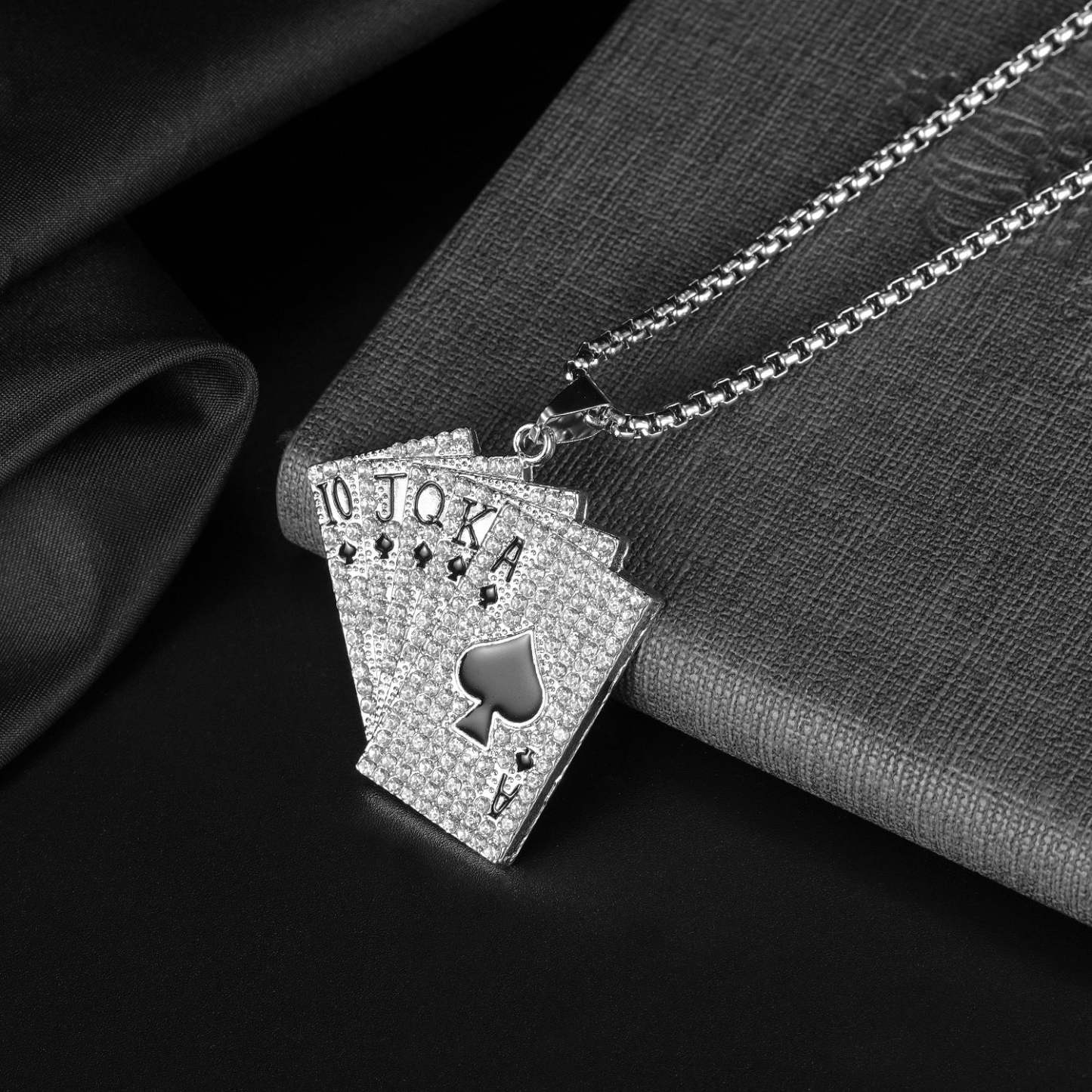 Collier De Poker À La Mode, Bijoux Classiques En Diamant Affleurant - votrecollierprenomfr