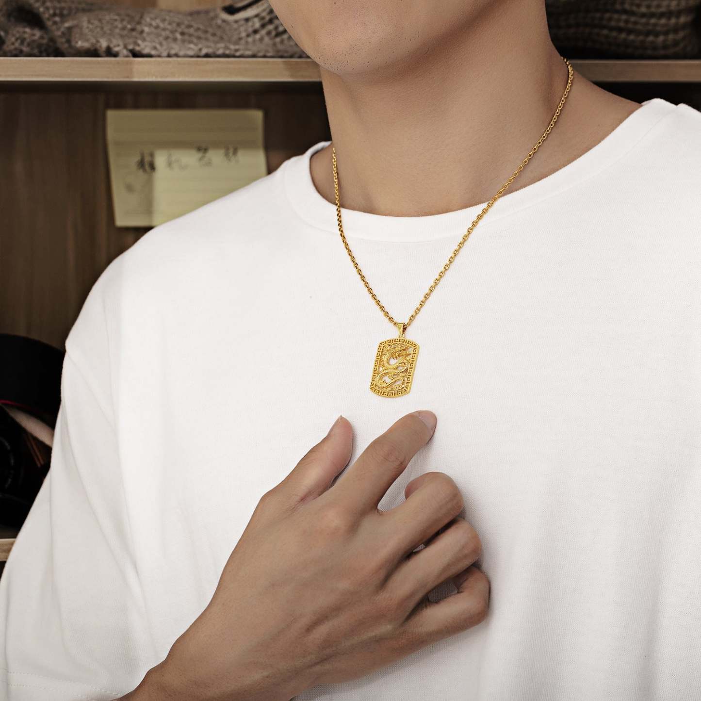 Collier Dragon Doré Dominateur, Bijoux Tendance Hip-hop Pour Hommes - votrecollierprenomfr