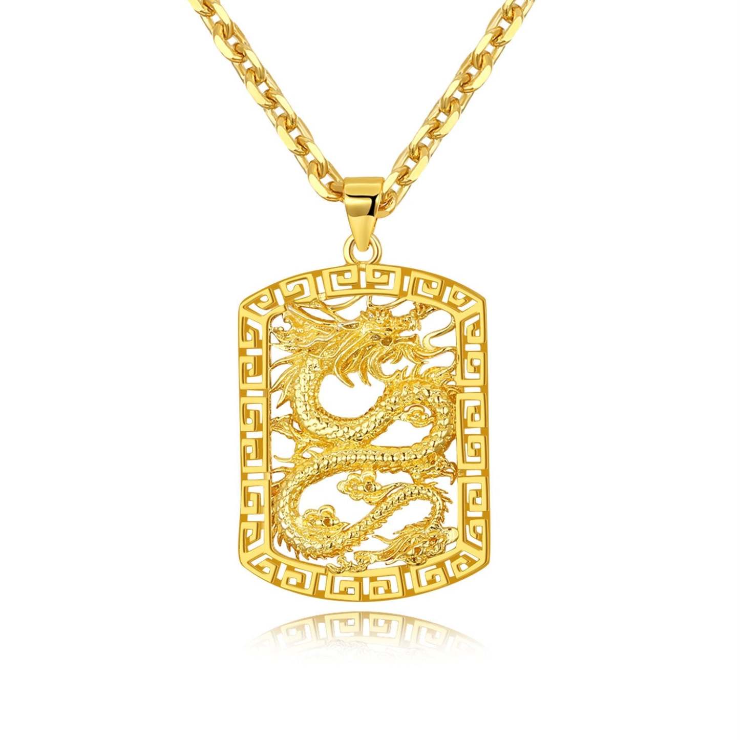 Collier Dragon Doré Dominateur, Bijoux Tendance Hip-hop Pour Hommes - votrecollierprenomfr