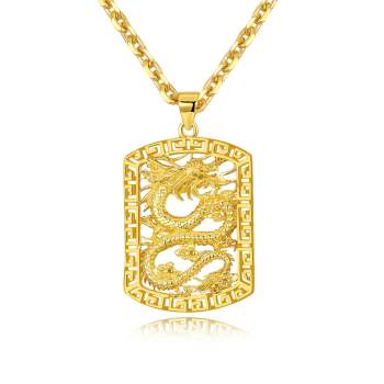 Collier Dragon Doré Dominateur, Bijoux Tendance Hip-hop Pour Hommes - votrecollierprenomfr
