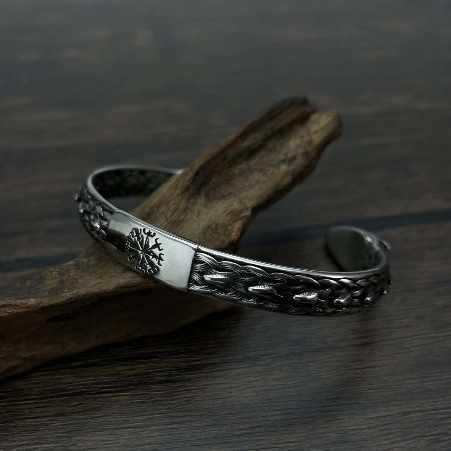 Bracelet Rétro Viking Pour Hommes, Ornement Personnalisé En Forme De Tête De Serpent - votrecollierprenomfr