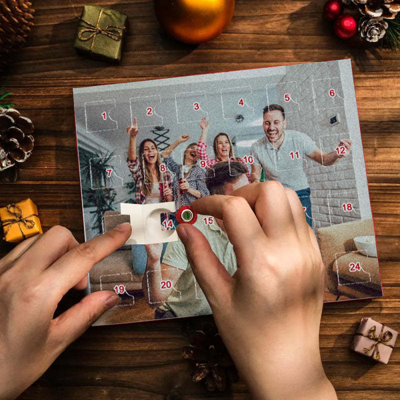 Bijoux Photo Personnalisés Calendrier De L'avent Charme Photo Surprise De Noël Boîte Aveugle Bracelet 24 Calendrier Compte À Rebours Boîte Cadeau Bracelet Pour Ami - votrecollierprenomfr
