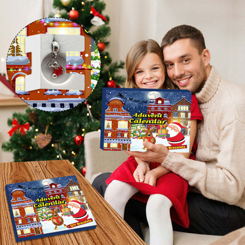 Boîte De Bracelet De Noël Géométrique En Perles De Verre Tressées, Calendrier De L'avent De 24 Jours Pour L'avent De Noël (style Aléatoire) - votrecollierprenomfr