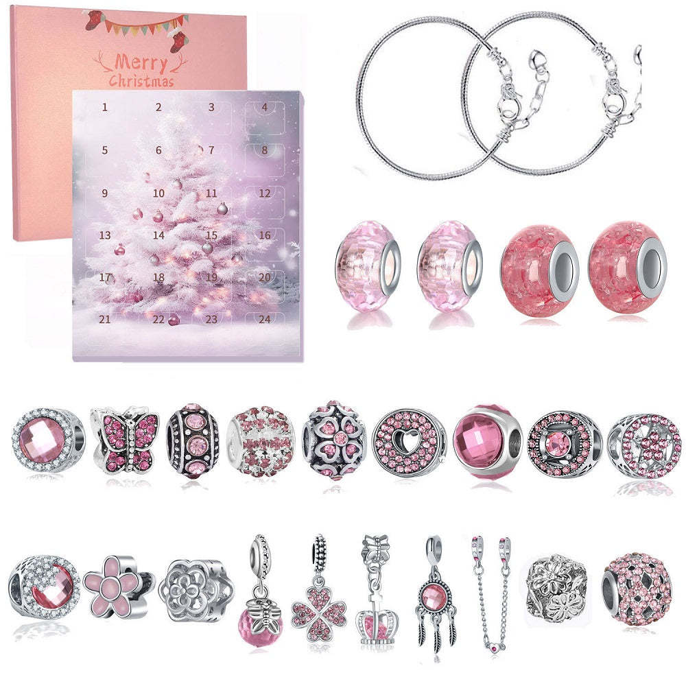 Calendrier De Compte À Rebours De Noël, Coffret Cadeau, Bijoux À Breloques, Bracelet Flocon De Neige, Cadeau - votrecollierprenomfr