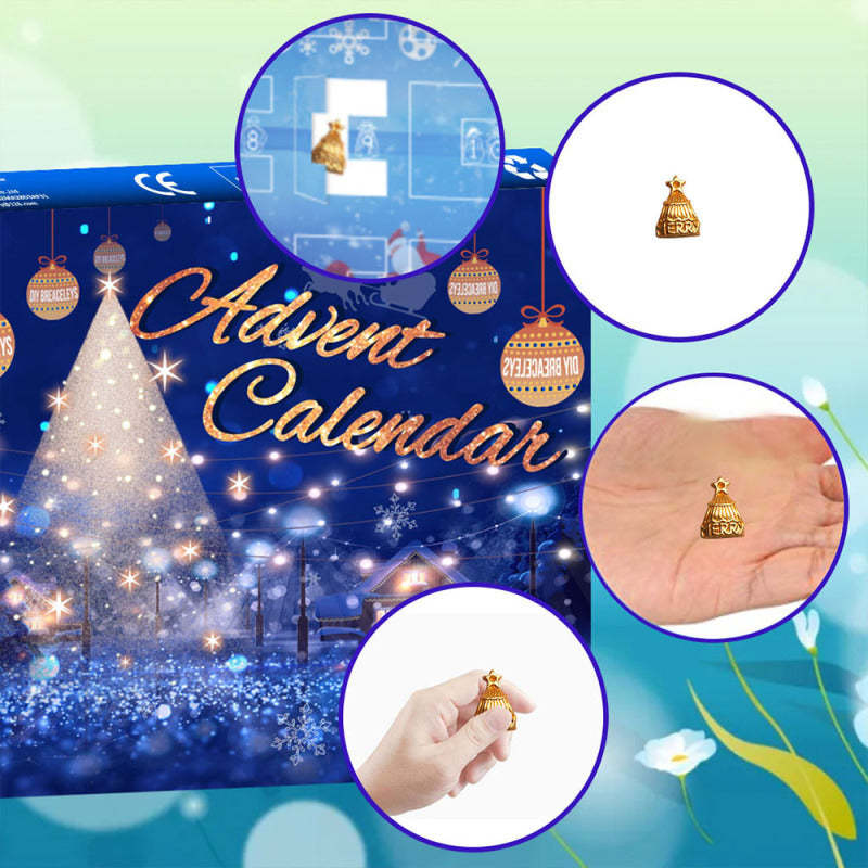 Boîte De Calendrier De L'avent De Noël À 24 Chiffres, Boîte-cadeau De Calendrier De L'avent Pour Bijoux, Bracelet À Bricoler Soi-même (style Aléatoire) - votrecollierprenomfr