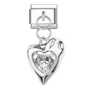 Charm Italien Amour Brillant Pour Bracelets À Charms Italiens Lien Composable - votrecollierprenomfr