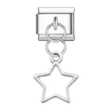 Charm Italien Pentagramme En Argent Pour Bracelets À Breloques Italiens Lien Composable - votrecollierprenomfr