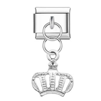 Charm Italien Couronne Noble Pour Bracelets À Charms Italiens Lien Composable - votrecollierprenomfr