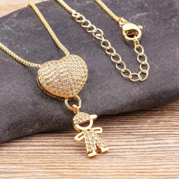 Collier D'amour Pour Mère, Pendentif En Forme De Cœur Pour Garçons Et Filles, Cadeaux Pour Maman - votrecollierprenomfr