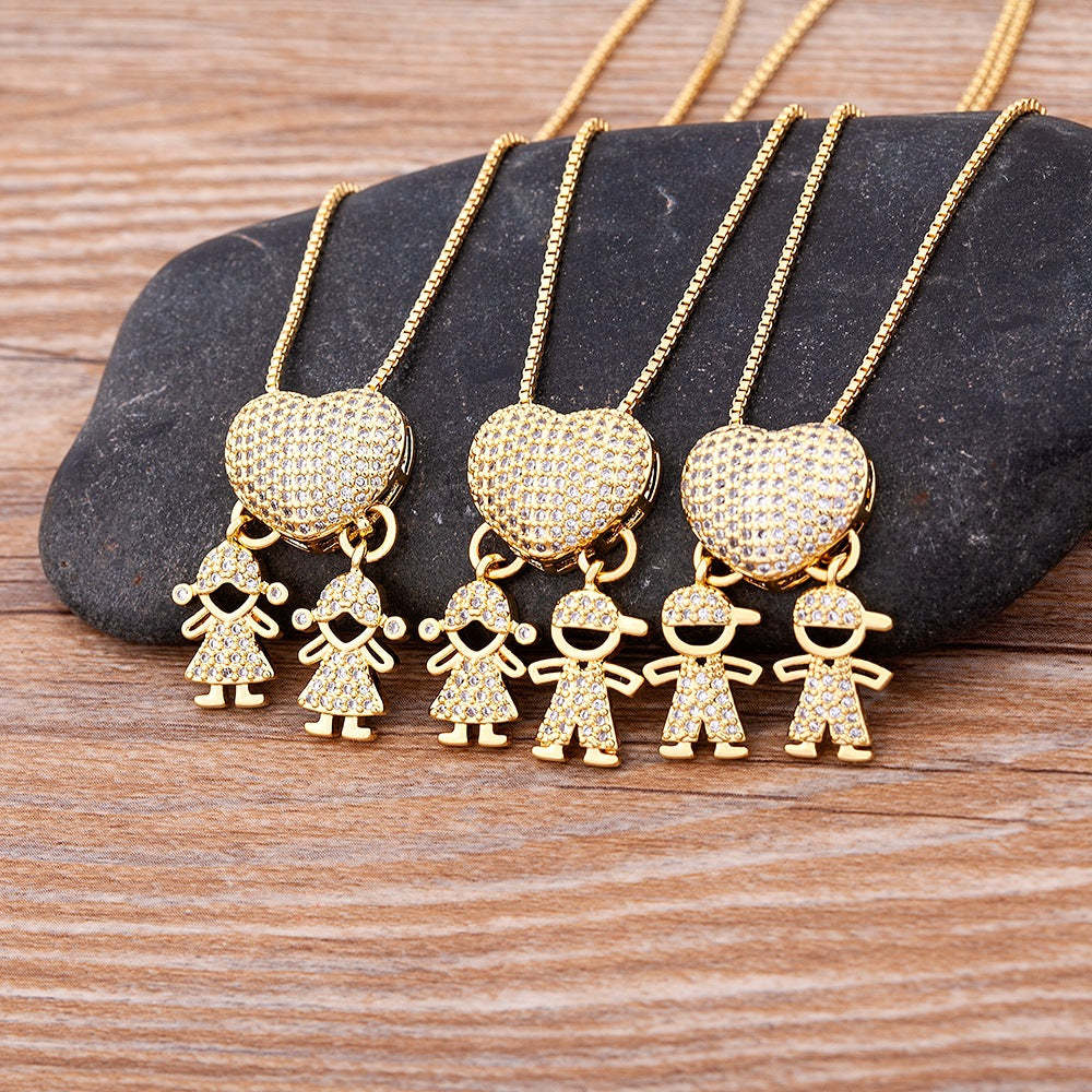 Collier D'amour Pour Mère, Pendentif En Forme De Cœur Pour Garçons Et Filles, Cadeaux Pour Maman - votrecollierprenomfr