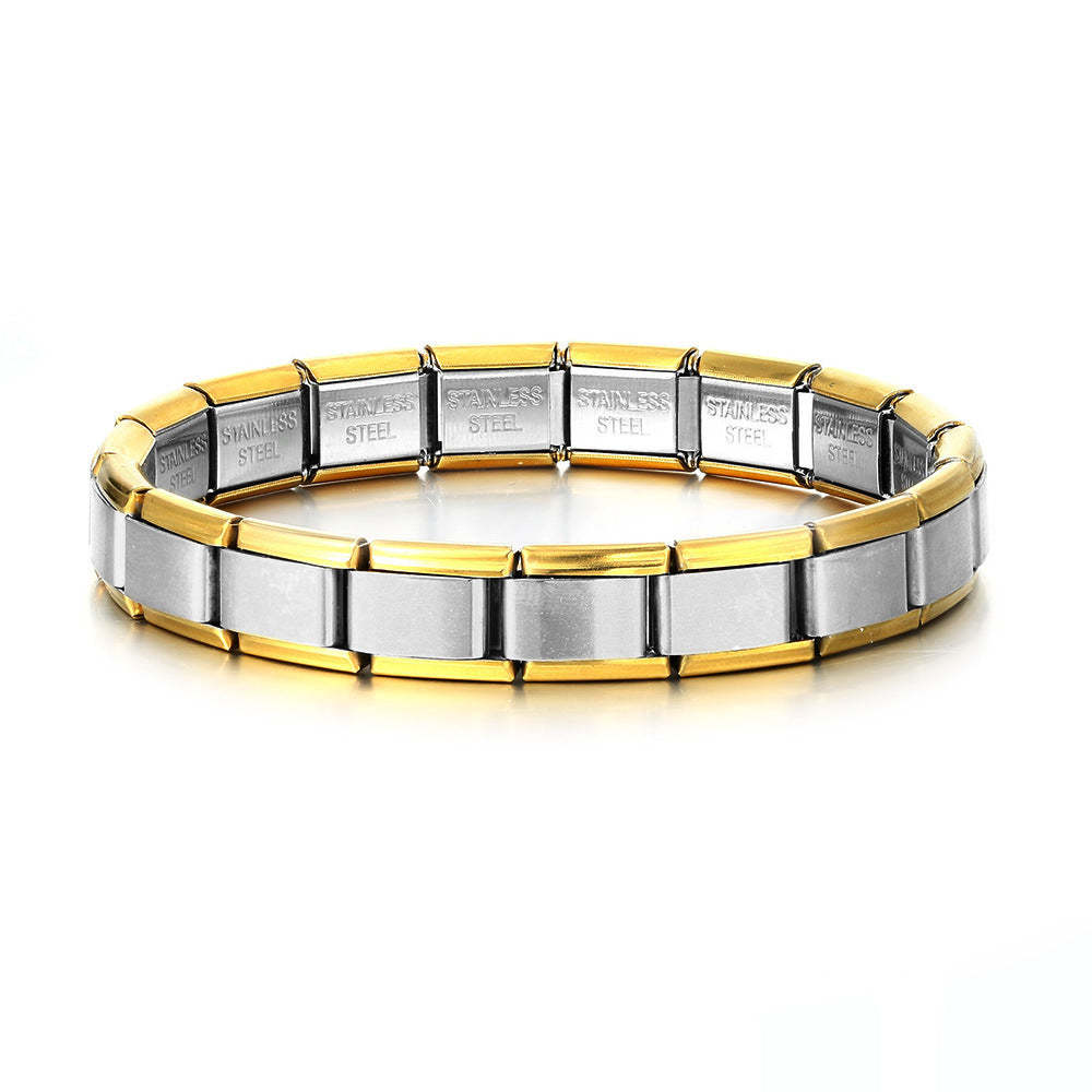 Bracelets À Breloques Italiens Vintage Golden Edge, Bracelet À Breloques Italien Original - votrecollierprenomfr