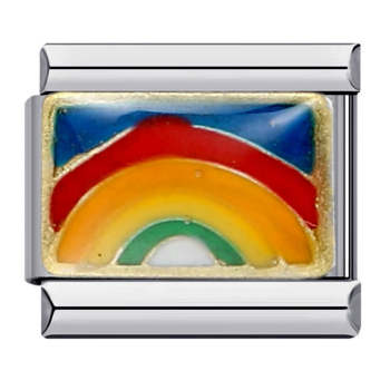 Magnifique Charm Italien Arc-en-ciel Pour Bracelets À Charms Italiens Lien Composable - votrecollierprenomfr
