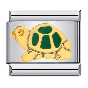 Charm Italien Tortue Dorée Pour Bracelets Charms Italiens Lien Composable - votrecollierprenomfr