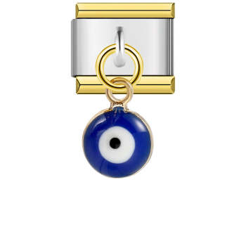 Pendentif Oeil Du Diable Bord Or Charm Italien Pour Bracelets À Breloques Italiens Lien Composable - votrecollierprenomfr