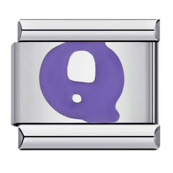 Charm Italien Lettre Q Violet Pour Bracelets À Breloques Italiens Lien Composable - votrecollierprenomfr