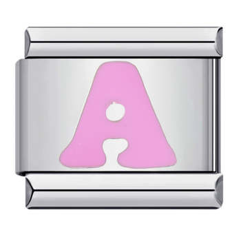 Charm Italien Lettre A Rose Pour Bracelets À Breloques Italiens Lien Composable - votrecollierprenomfr