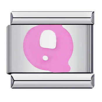 Charm Italien Lettre Q Rose Pour Bracelets À Breloques Italiens Lien Composable - votrecollierprenomfr