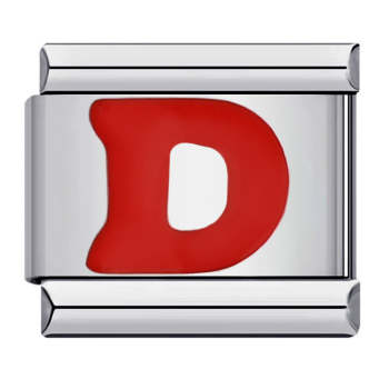 Charm Italien Lettre D Rouge Pour Bracelets À Breloques Italiens Lien Composable - votrecollierprenomfr