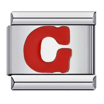 Charm Italien Lettre G Rouge Pour Bracelets À Breloques Italiens Lien Composable - votrecollierprenomfr