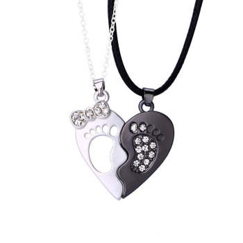 Collier Magnétique De Couple De Pieds En Forme De Coeur Cadeau Créatif - votrecollierprenomfr