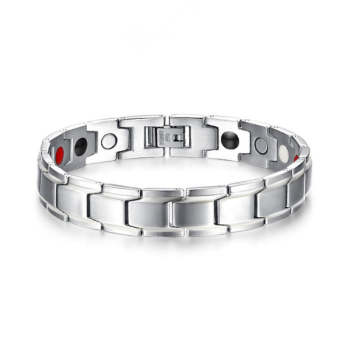 Bracelet De Thérapie Magnétique Ion Négatif Simple Cadeau De Mode En Acier Au Titane Pour Hommes - votrecollierprenomfr