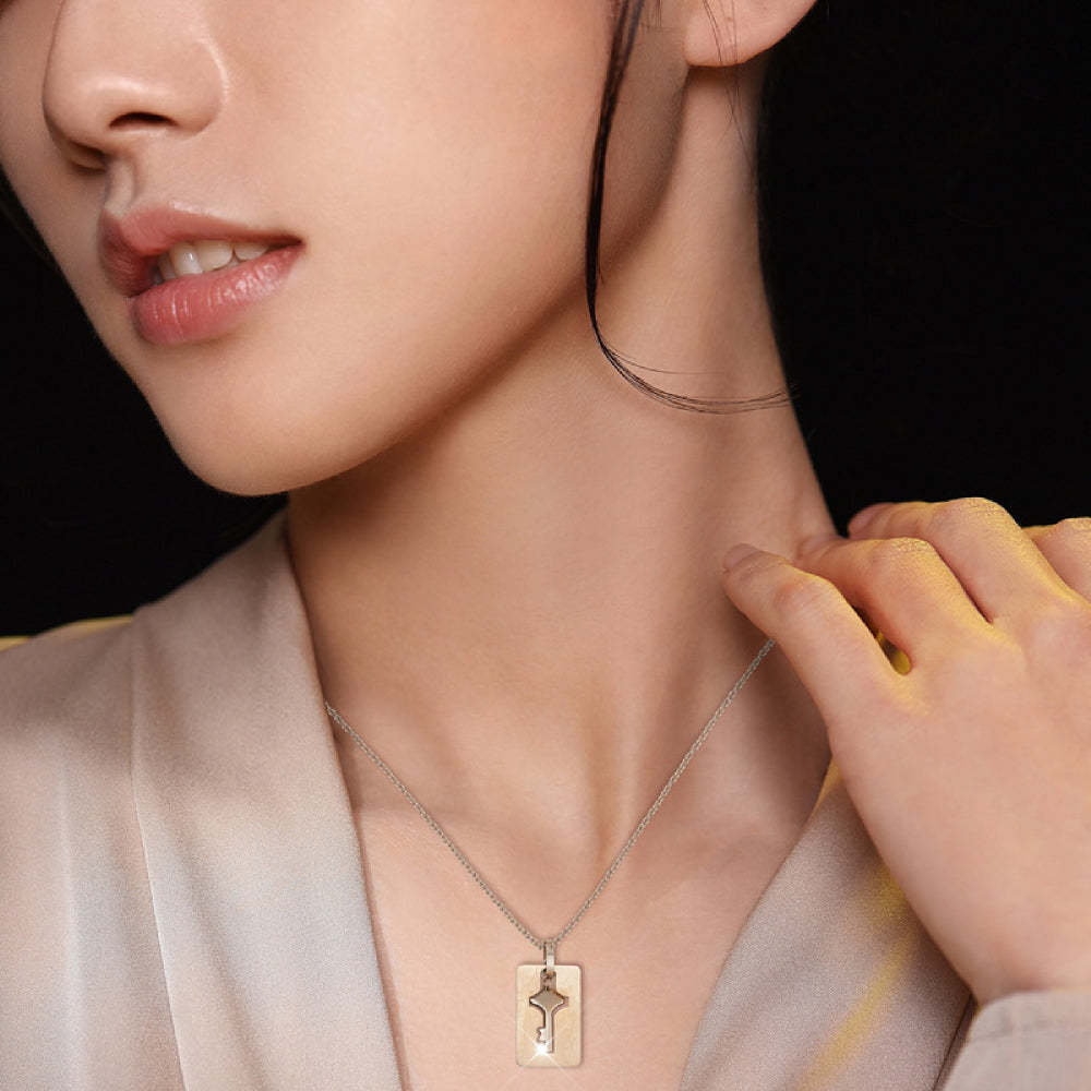 Collier Bracelet Ensemble Serrure À Clé Amour Bijoux Cadeaux Pour Les Couples - votrecollierprenomfr