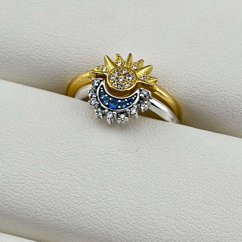 Bague Soleil Lune Bagues Assorties Bagues Couple Bijoux Cadeau Pour Elle Ou Lui - votrecollierprenomfr