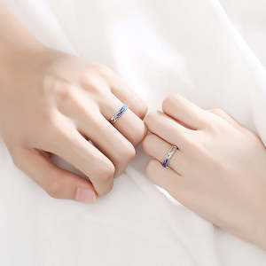Meteor Star Couple Anneaux Bagues Assorties Anneau Réglable Bijoux Cadeau - votrecollierprenomfr