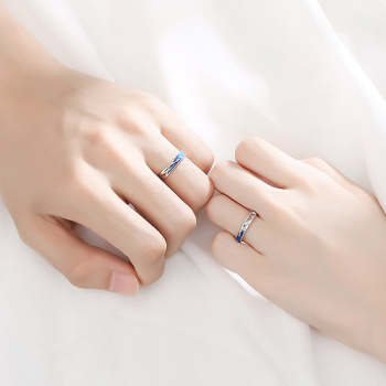 Meteor Star Couple Anneaux Bagues Assorties Anneau Réglable Bijoux Cadeau - votrecollierprenomfr