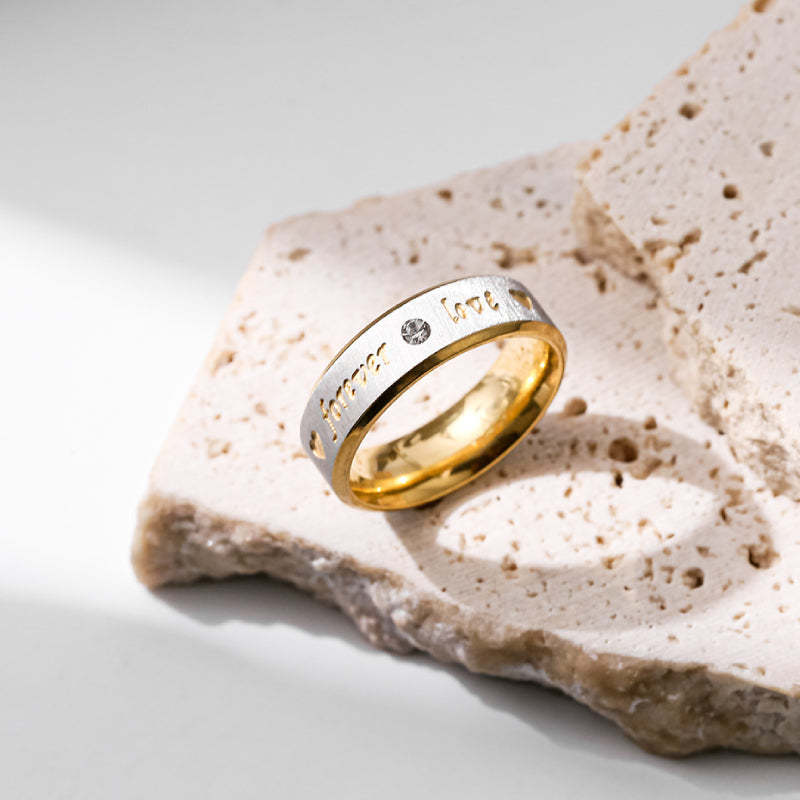 Bagues De Promesse Assorties Couple Bague En Acier Inoxydable Bijoux Cadeau Pour Les Amoureux - votrecollierprenomfr