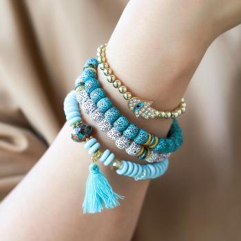 Bracelets Empilables Bohémien, Cadeaux Tendance Multicouches Pour Petite Amie - votrecollierprenomfr