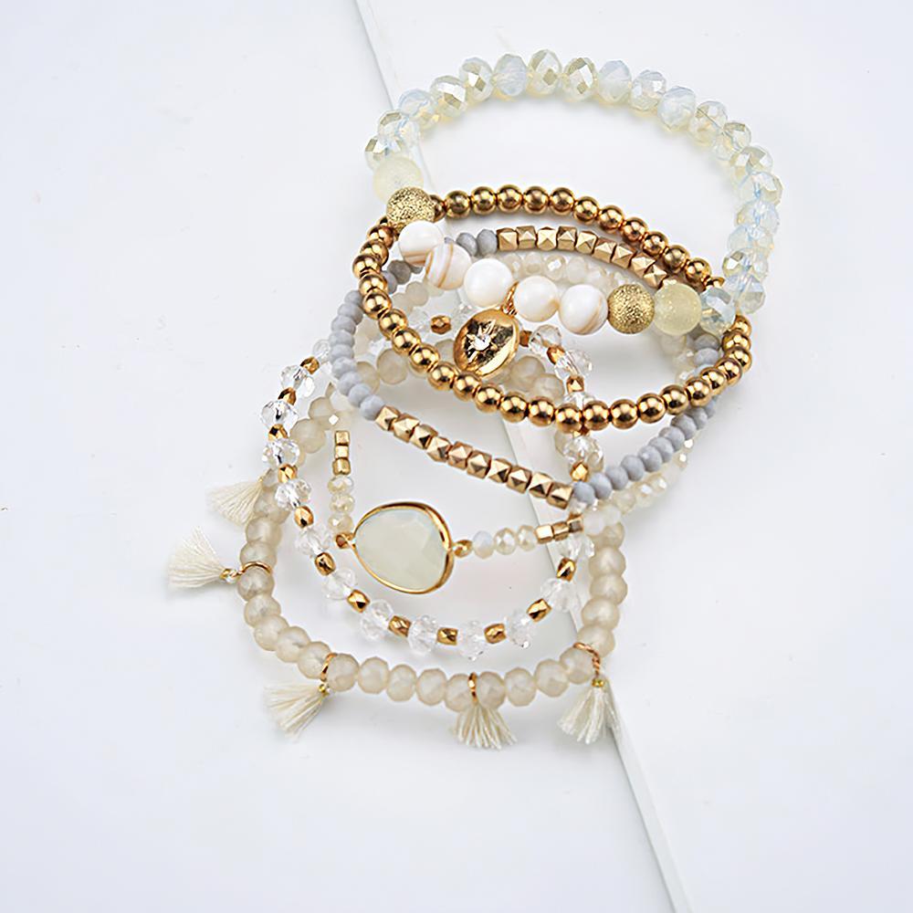 Bracelets Empilables Délicats, Style Blanc Bohémien, Cadeaux Uniques - votrecollierprenomfr