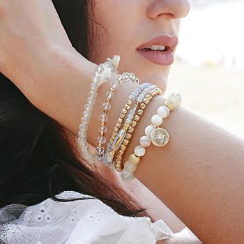 Bracelets Empilables Délicats, Style Blanc Bohémien, Cadeaux Uniques - votrecollierprenomfr