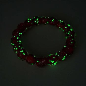 Bracelet De Perles Extensibles En Verre Luciole Rouge Qui Brille Dans Le Noir Bracelet Lumineux - votrecollierprenomfr