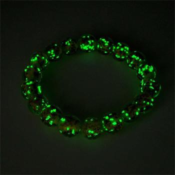 Bracelet De Perles Extensibles En Verre Luciole Jaune Qui Brille Dans Le Bracelet Lumineux Sombre - votrecollierprenomfr