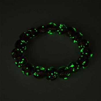 Bracelet De Perles Extensibles En Verre Luciole Marron, Brillant Dans Le Noir, Bracelet Lumineux - votrecollierprenomfr