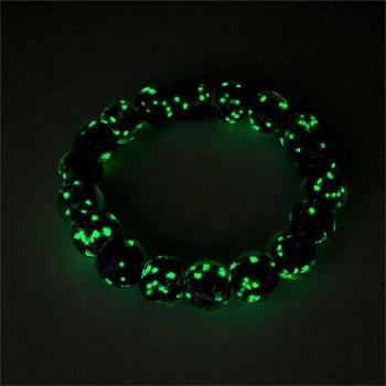 Bracelet De Perles Extensibles En Verre Luciole Bleu Céruléen Qui Brille Dans Le Noir Bracelet Lumineux - votrecollierprenomfr