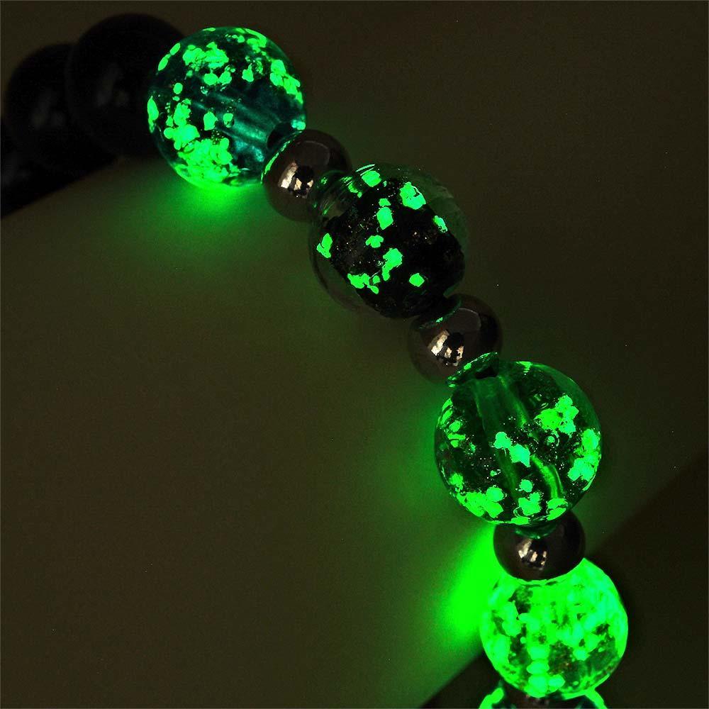 Bracelet Tressé En Verre Luciole, Perles Argentées Lumineuses, Six Couleurs, Brille Dans La Nuit - votrecollierprenomfr