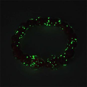 Bracelet De Perles Extensibles En Verre Luciole Rouge Cœur À Cœur Qui Brille Dans Le Noir - votrecollierprenomfr