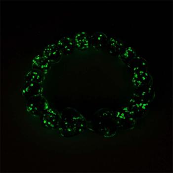 Bracelet De Perles Extensibles En Verre Luciole Cœur À Cœur Vert Lime Qui Brille Dans Le Noir Bracelet Lumineux - votrecollierprenomfr