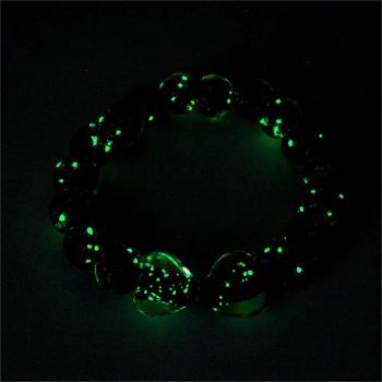 Bracelet De Perles Extensibles En Verre Luciole Cœur À Cœur Bleu Foncé Qui Brille Dans Le Noir Bracelet Lumineux - votrecollierprenomfr