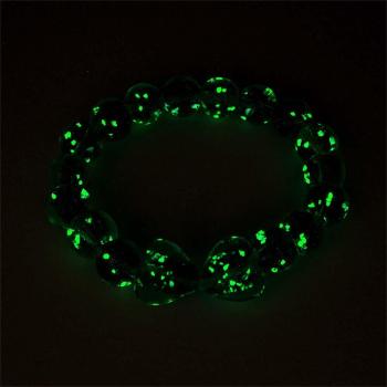 Bracelet De Perles Extensibles En Verre Luciole Cœur À Cœur Bleu Marine, Bracelet Lumineux Qui Brille Dans Le Noir - votrecollierprenomfr